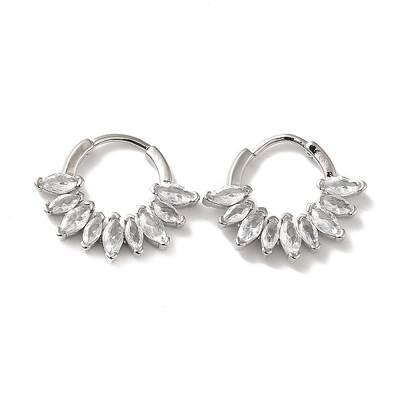 Cubic Zirconia Horse Eye Hoop Earrings