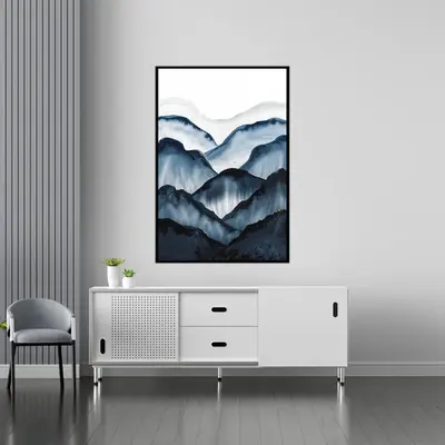 Tranquil Mountains in Blue Hues