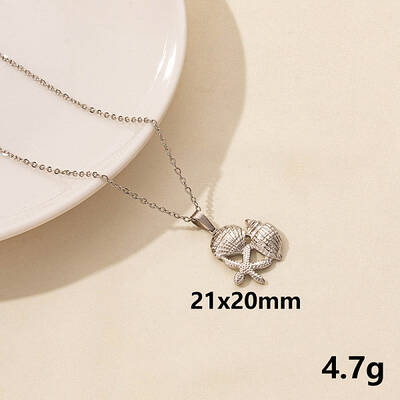 Stainless Steel Shell Pendant Necklaces for Women