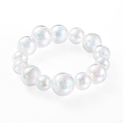 Graduated Round Glass Beaded Stretch Bracelets