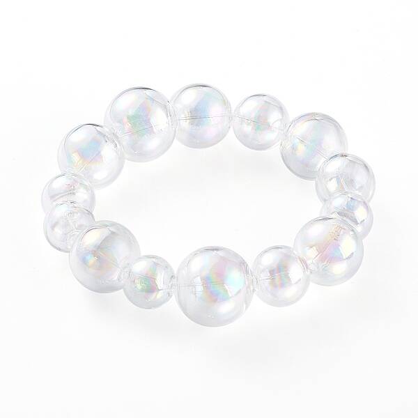 Graduated Round Glass Beaded Stretch Bracelets