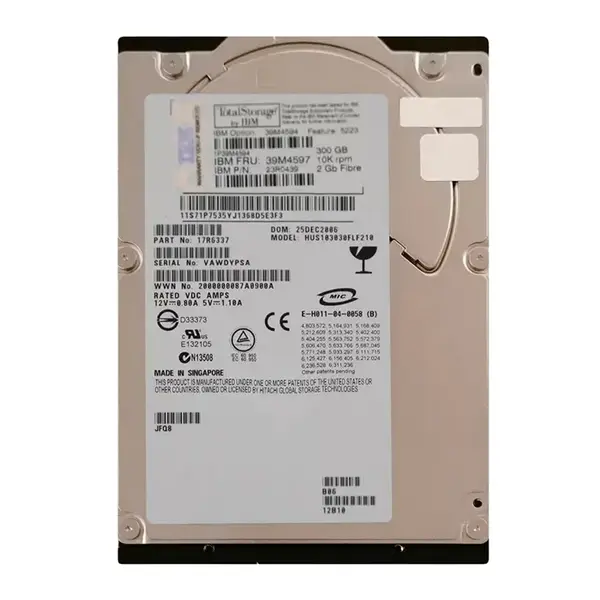 39M4597 IBM 300GB 2Gb/s Fibre Channel 10000 3.5-inch 16MB Hard Drive