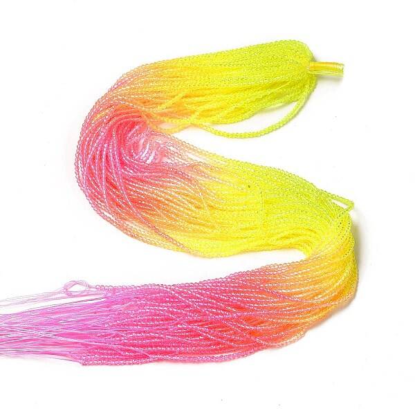 Transparent Gradient Color Glass Beads Strands