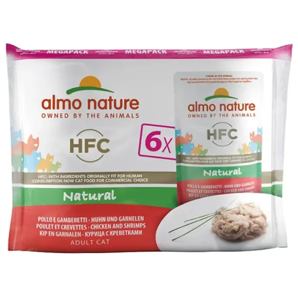 Almo nature HFC Natural Multipack Chicken and Shrimps - 6X55GR