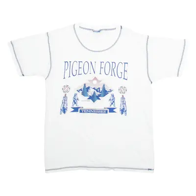 BELTON DESIGNER KNITS Pigeon Forge Tennessee Mens T-Shirt White USA M