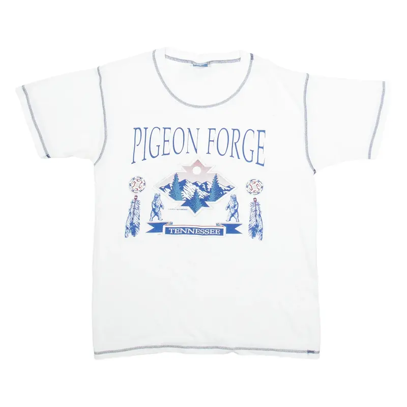 BELTON DESIGNER KNITS Pigeon Forge Tennessee Mens T-Shirt White USA M