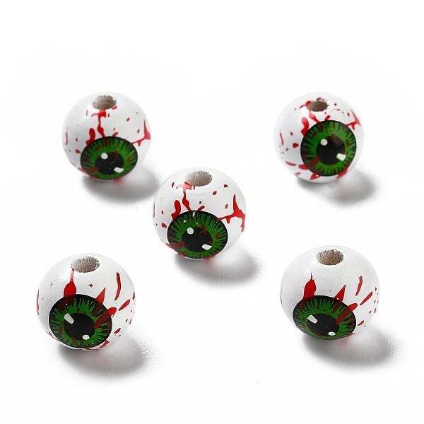 Halloween Spray Painted Wood Beads