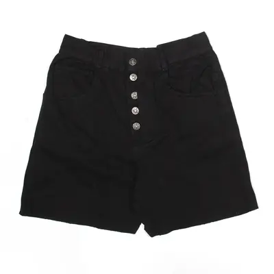 COTTON CASTLE Cut-Off Shorts Black 90s Regular Denim Womens S W27