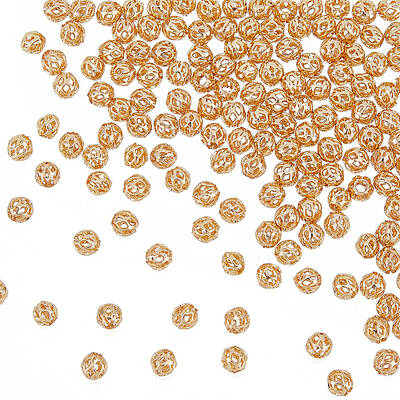 150Pcs Brass Hollow Beads
