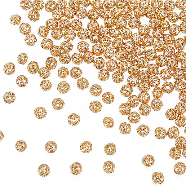 150Pcs Brass Hollow Beads