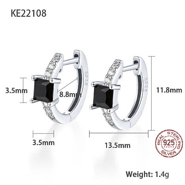 Anti-Tarnish Platinum Rhodium Plated 925 Sterling Silver Hoop Earrings