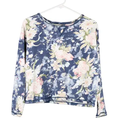 Age 12-13 Polo Ralph Lauren Floral Sweatshirt - Large Blue Cotton Blend