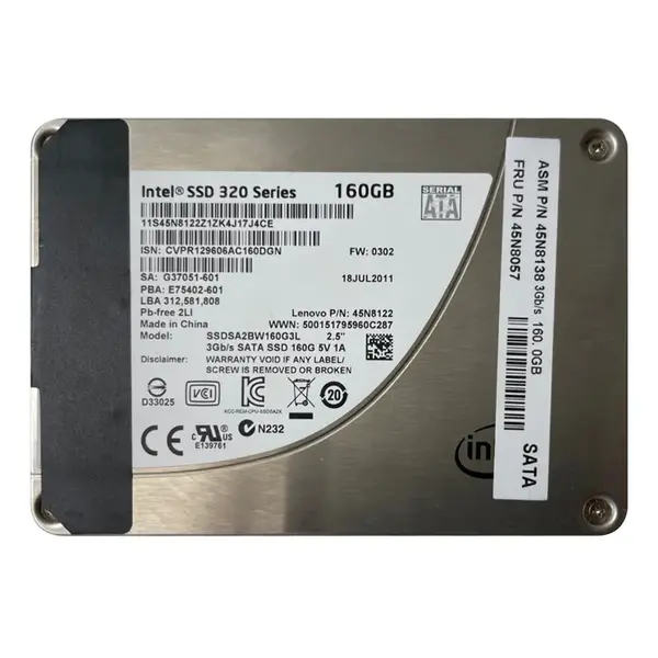 45N8138 IBM 160GB Multi-Level Cell SATA 3Gb/s 2.5-Inch Solid State Drive