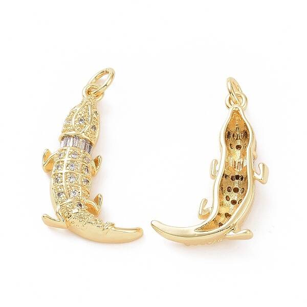 Brass Micro Pave Cubic Zirconia Pendants