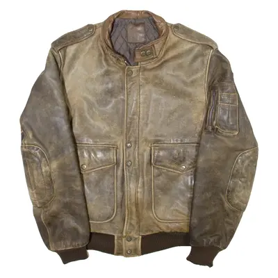 IXS Mens Biker Jacket Brown Leather S