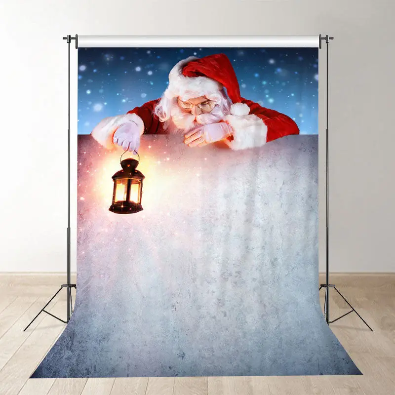 Aperturee Santa With Lantern Christmas Photo Booth Backdrop