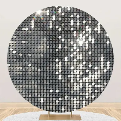 Round Simple Platinum Sequins Bokeh Birthday Backdrop - Aperturee