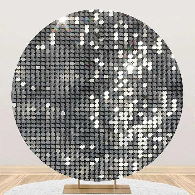 Round Simple Platinum Sequins Bokeh Birthday Backdrop - Aperturee