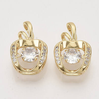 Brass Micro Pave Clear Cubic Zirconia Pendants