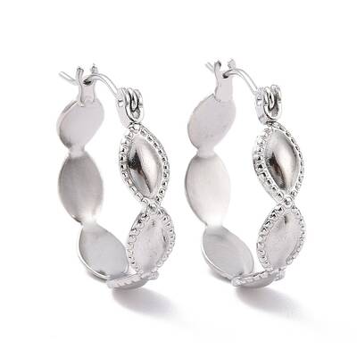 Non-Tarnish 304 Stainless Steel Oval Wrap Hoop Earrings for Women