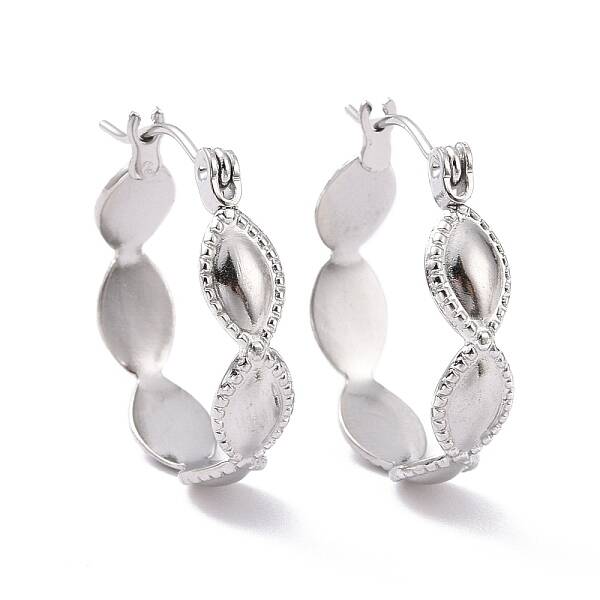 Non-Tarnish 304 Stainless Steel Oval Wrap Hoop Earrings for Women