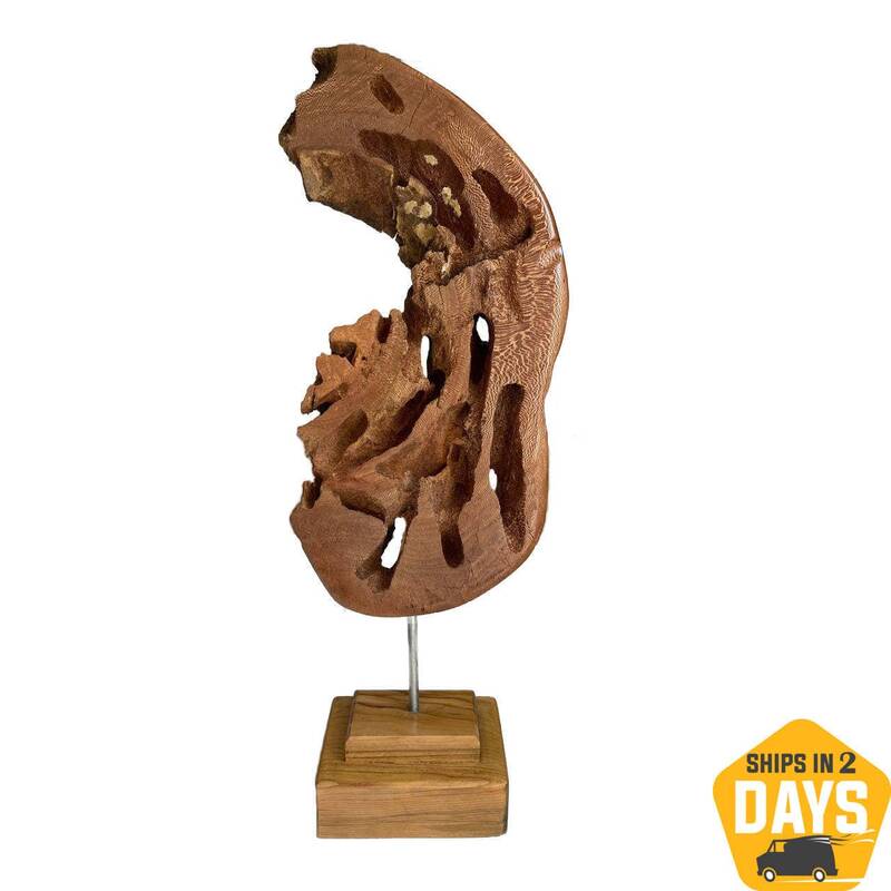 Abstract Driftwood Wood Sculpture Art Modern Hand Carved Art Abstract Wood Statue Table Desktop Art | THREADS OF LIFE 22.8&qu...