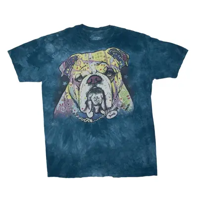 THE MOUNTAIN Bulldog 2013 Tie Dye T-Shirt Blue Short Sleeve Mens XL