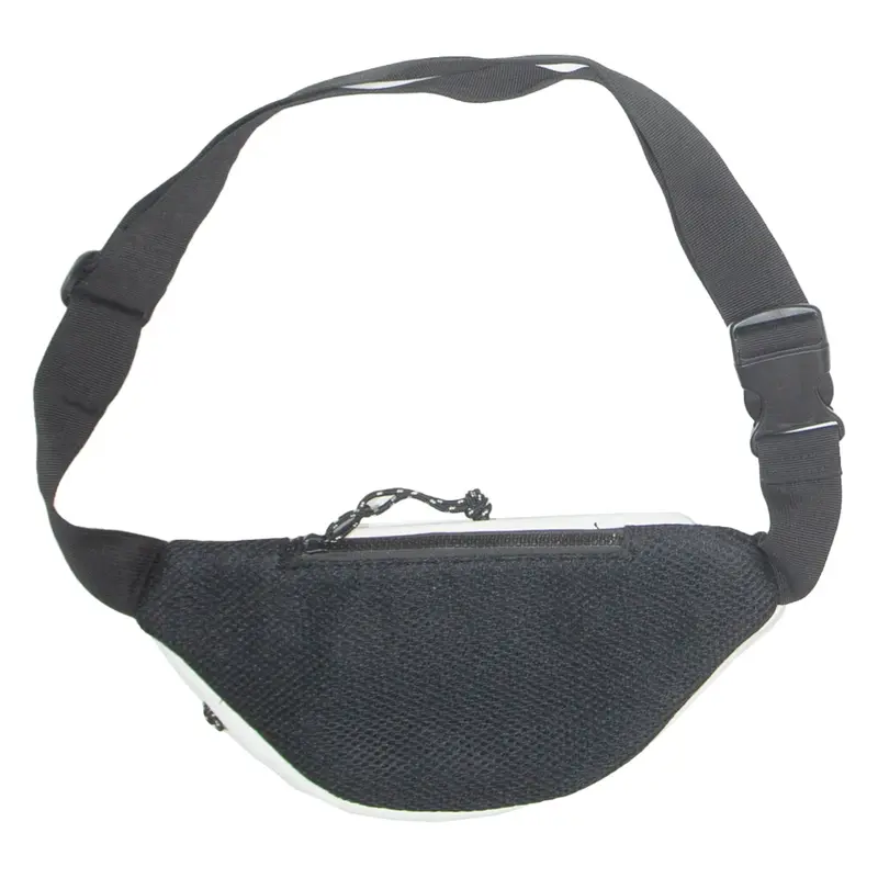 BERSHKA Mens Bum Bag White Leather