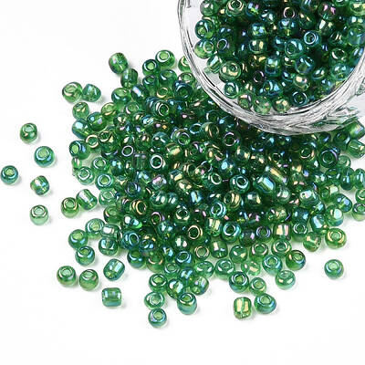 Round Transparent Colors Rainbow Glass Seed Beads
