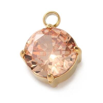 304 Stainless Steel Micro Pave Cubic Zirconia Pendants