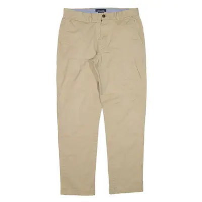 TOMMY HILFIGER Chino Trousers Beige Regular Tapered Mens W32 L29
