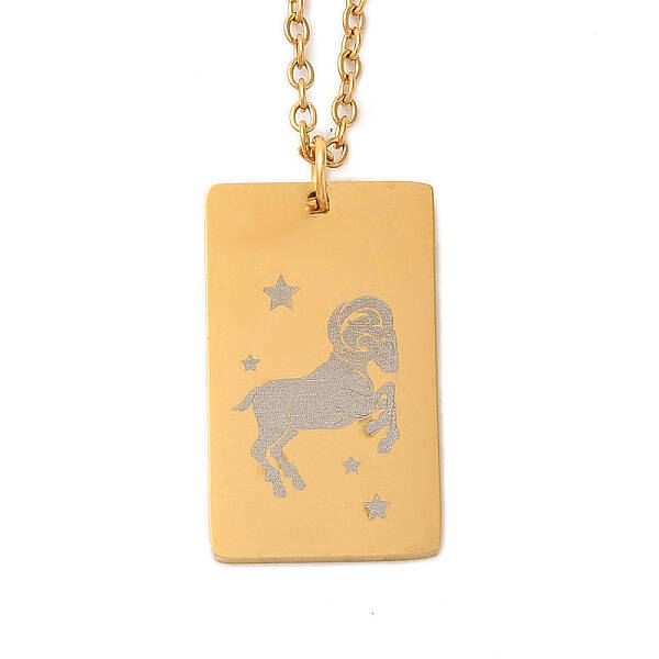 Golden 202 Stainless Steel Constellation Pendants Necklaces