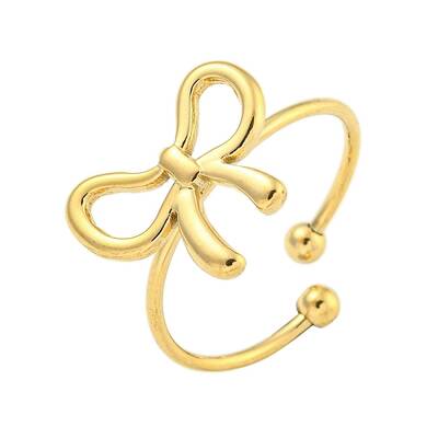 Ion Plating(IP) 304 Stainless Steel Open Cuff Rings for Women