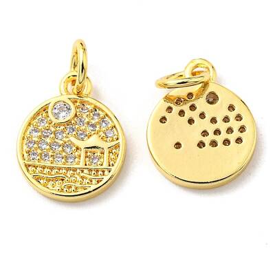 Rack Plating Brass Micro Pave Cubic Zirconia Charms