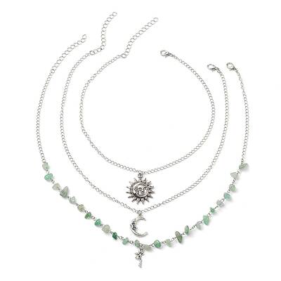 Natural Green Aventurine Chip Beads Necklaces for Women