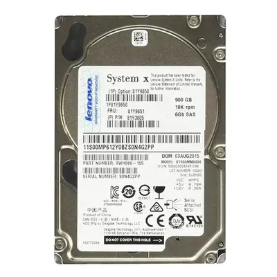 81Y3805 IBM 900GB 6Gb/s SAS 10000 2.5-Inch Hard Drive