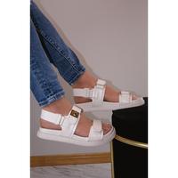 Daniela - [WIDE FIT] Adjustable Double Strap Flat Sandals, Comfortable Summer Footwear, Stylish Casual Sandals, Versatile Eve...
