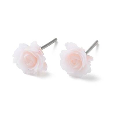 Resin Flower Stud Earrings