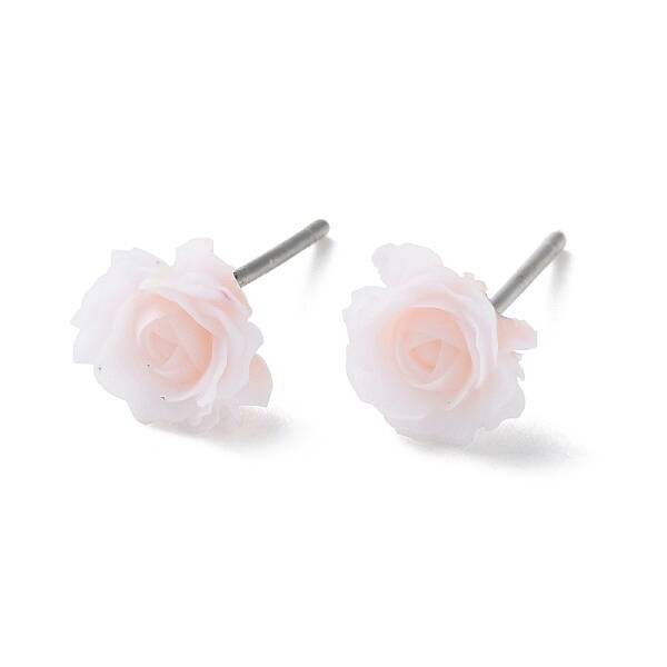 Resin Flower Stud Earrings