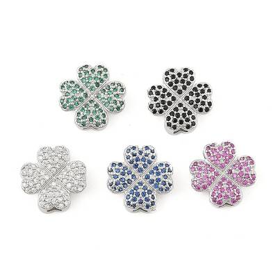 Brass Micro Pave Cubic Zirconia Slide Charms