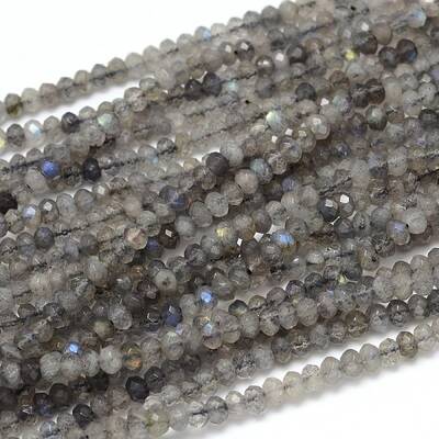 Natural Labradorite Rondelle Bead Strands