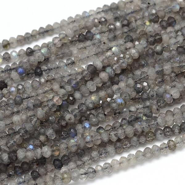 Natural Labradorite Rondelle Bead Strands