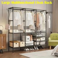 Clothes Rack Clothes Rack Shelf, Frame Storage Rack, Large Capacity Clothes and Shoes Storage Rack, Lobby Entrance Bedroom Of...
