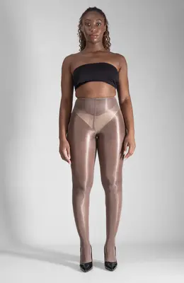 LECHERY® LUSTROUS SILKY SHINY 20 DENIER PANTYHOSE - COCOA | Size: L/XL | Color: Cocoa
