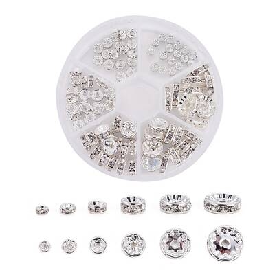 Brass Rhinestone Spacer Beads