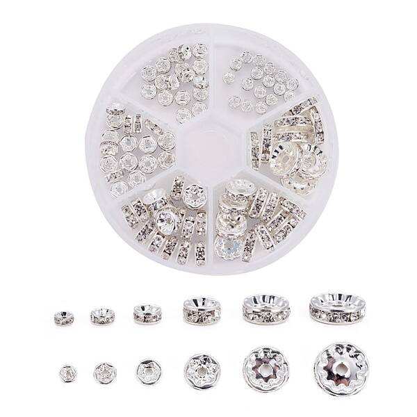 Brass Rhinestone Spacer Beads