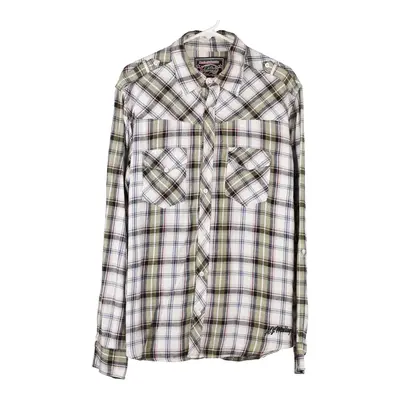 Malloy Checked Flannel Shirt - Large Green Cotton