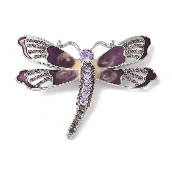 Dragonfly Alloy Rhinestone Brooches for Backpack Clothes