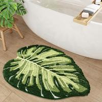 LUMI Green Leaf Canopy Bathroom Mat - Non-slip microfiber rugs living room, Absorbent and Comfortable, Tropical Palm Hawaiian...