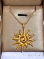 Vintage Sun Totem Pendant Necklace for Women, Stainless Steel Chain Necklace, Fashion Boho Style Jewelry for Party, Daily Dec...